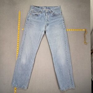 Vintage Levis 501 Jeans Mens Light Wash Straight Button Fly USA 90s Fits 28x28